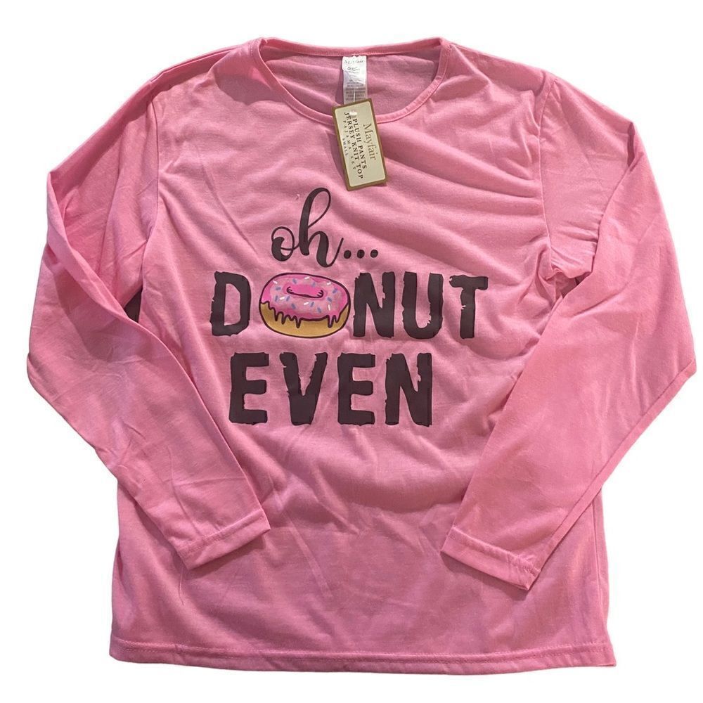Mayfair NEW Pajama Oh Donuts Long Sleeve Top Small